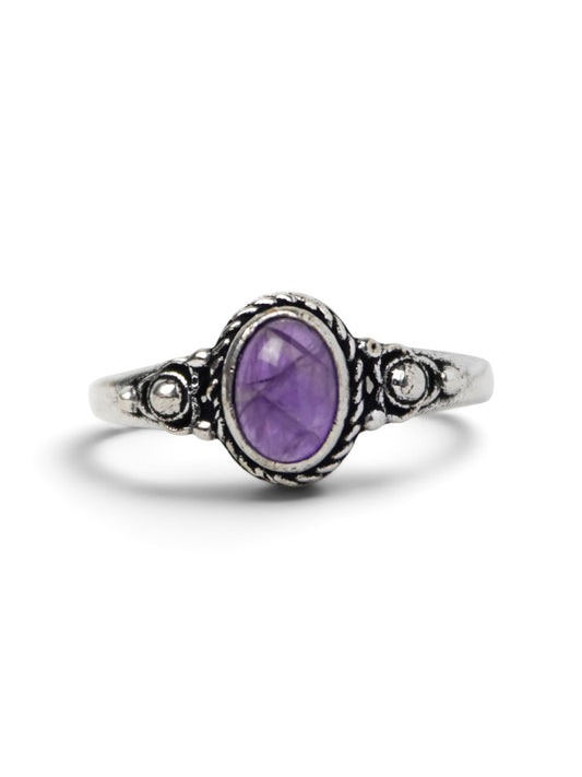 Anello Placcato Argento con Ametista