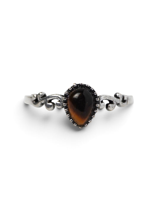Anello Placcato Argento con Occhio di Tigre