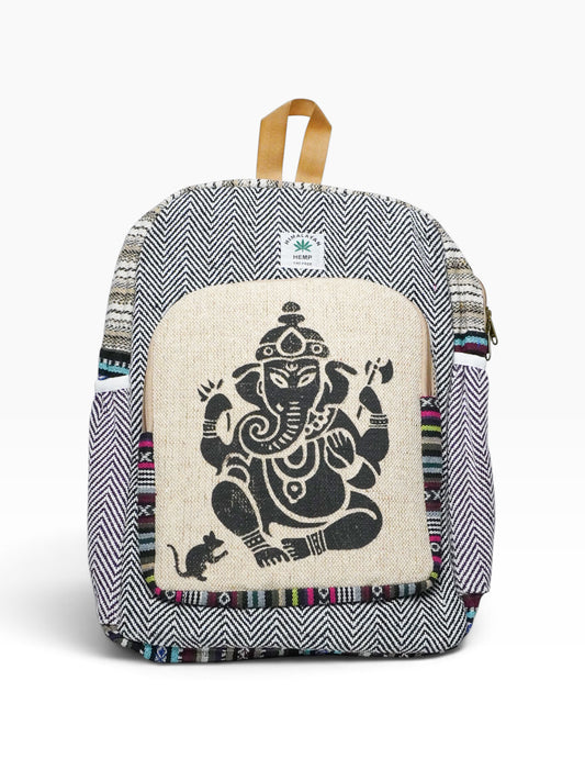 Zaino artigianale indiano in fibra di canapa – Ganesha