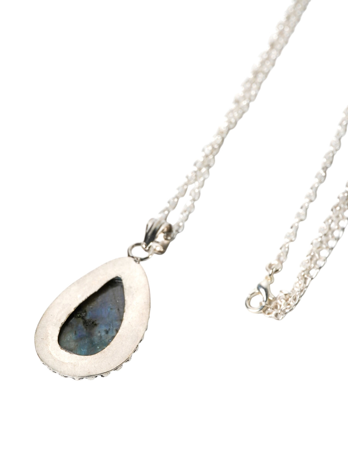 Collana Placcata Argento con Labradorite Naturale