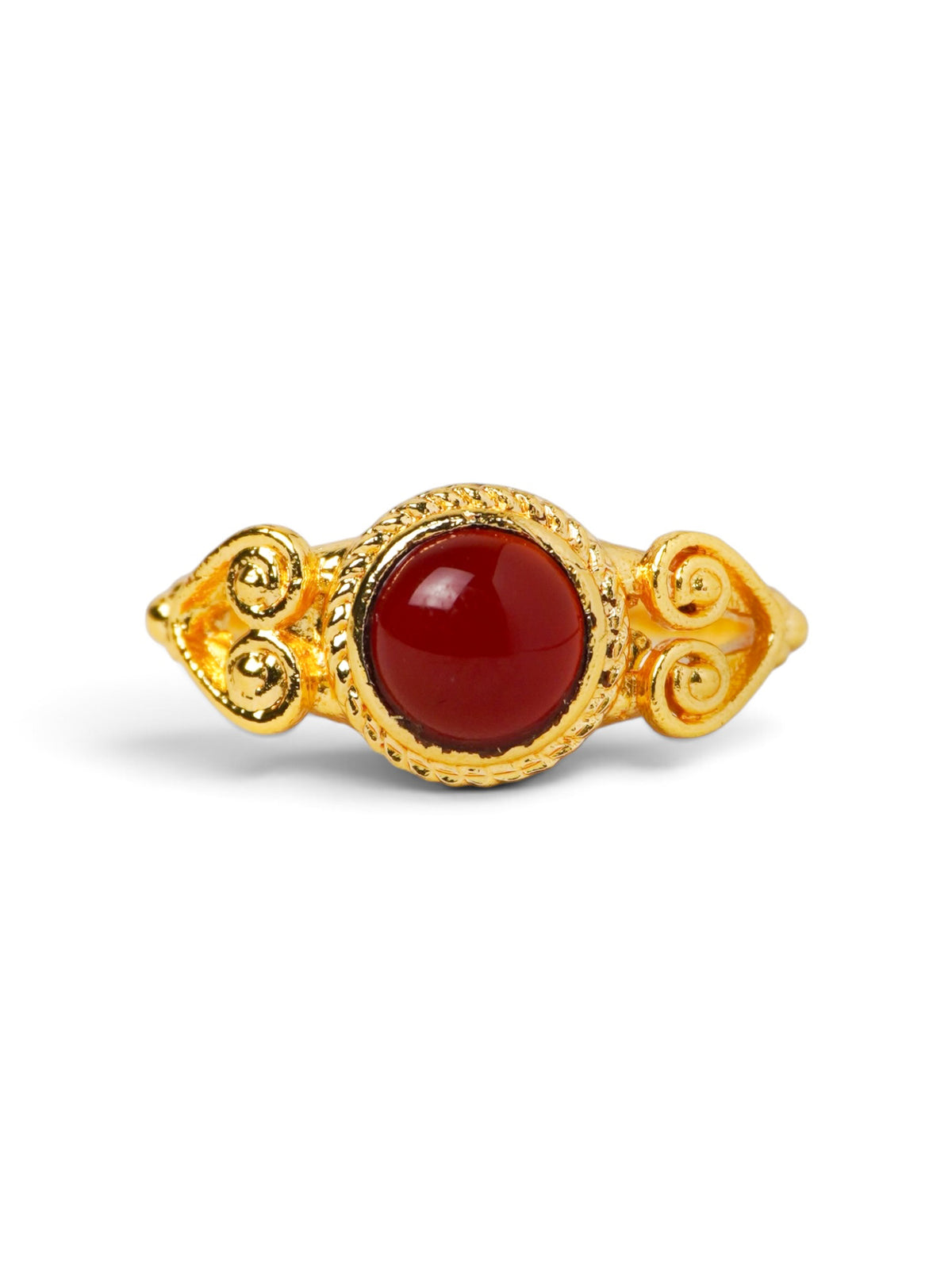 Anello Placcato Argento con Corniola