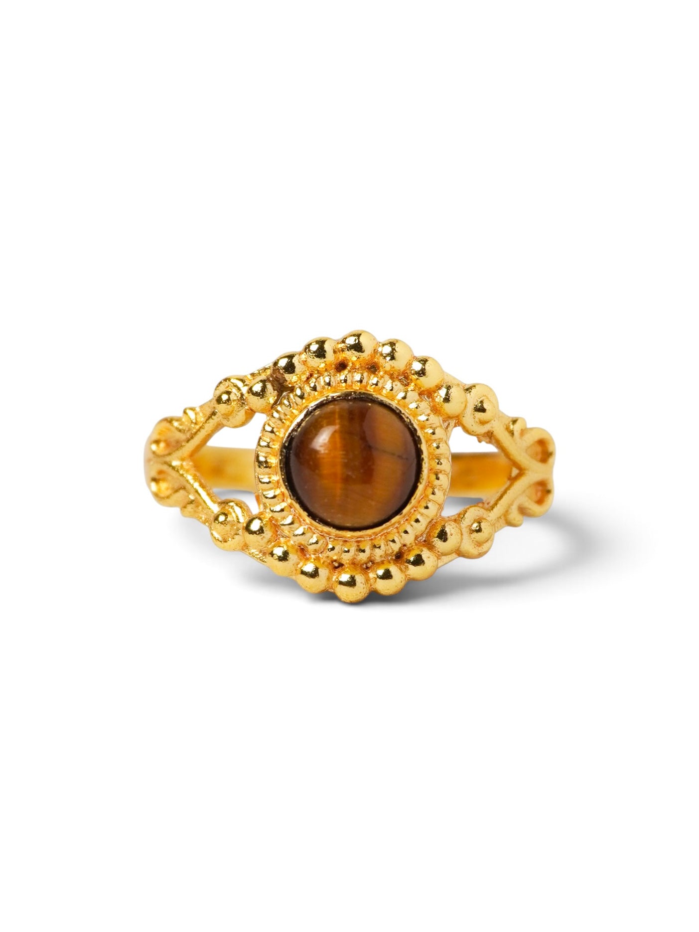 Anello Placcato Argento con Occhio di Tigre