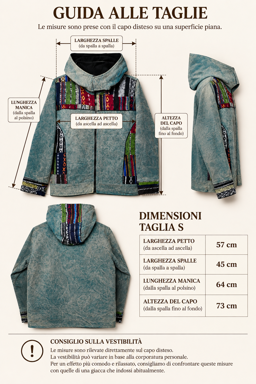 Giacca artigianale indiana con cappuccio rimovibile – Verde petrolio