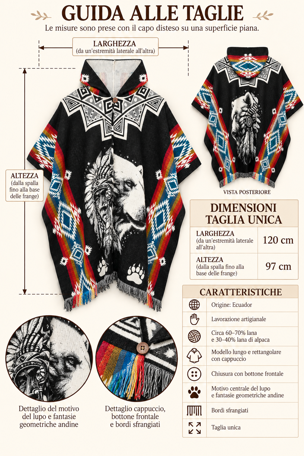 Poncho artigianale andino – Spirito dell’Orso