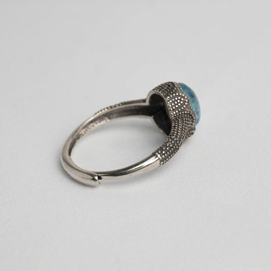 Anello in argento 925 con acquamarina naturale