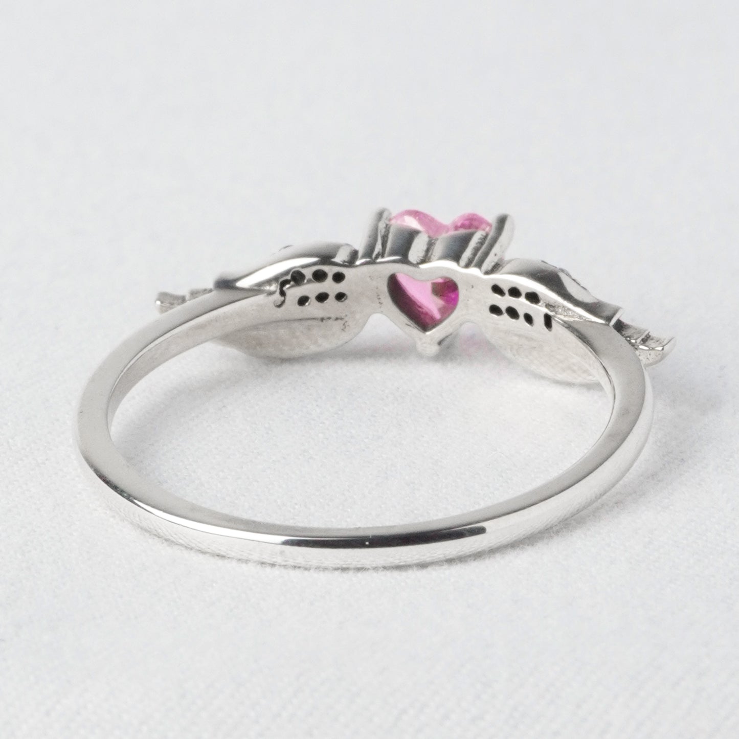 Anello Cuore Alato Rosa