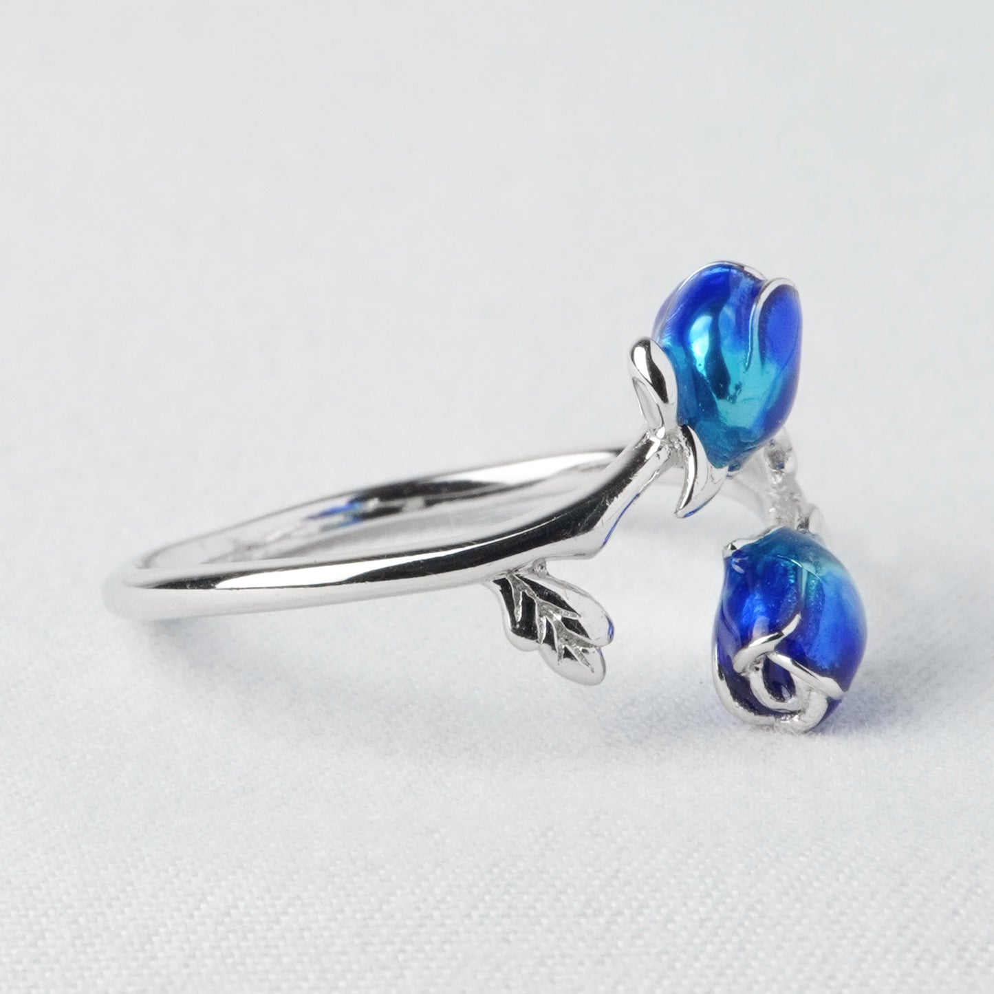 Anello Rosa Blu Gemella