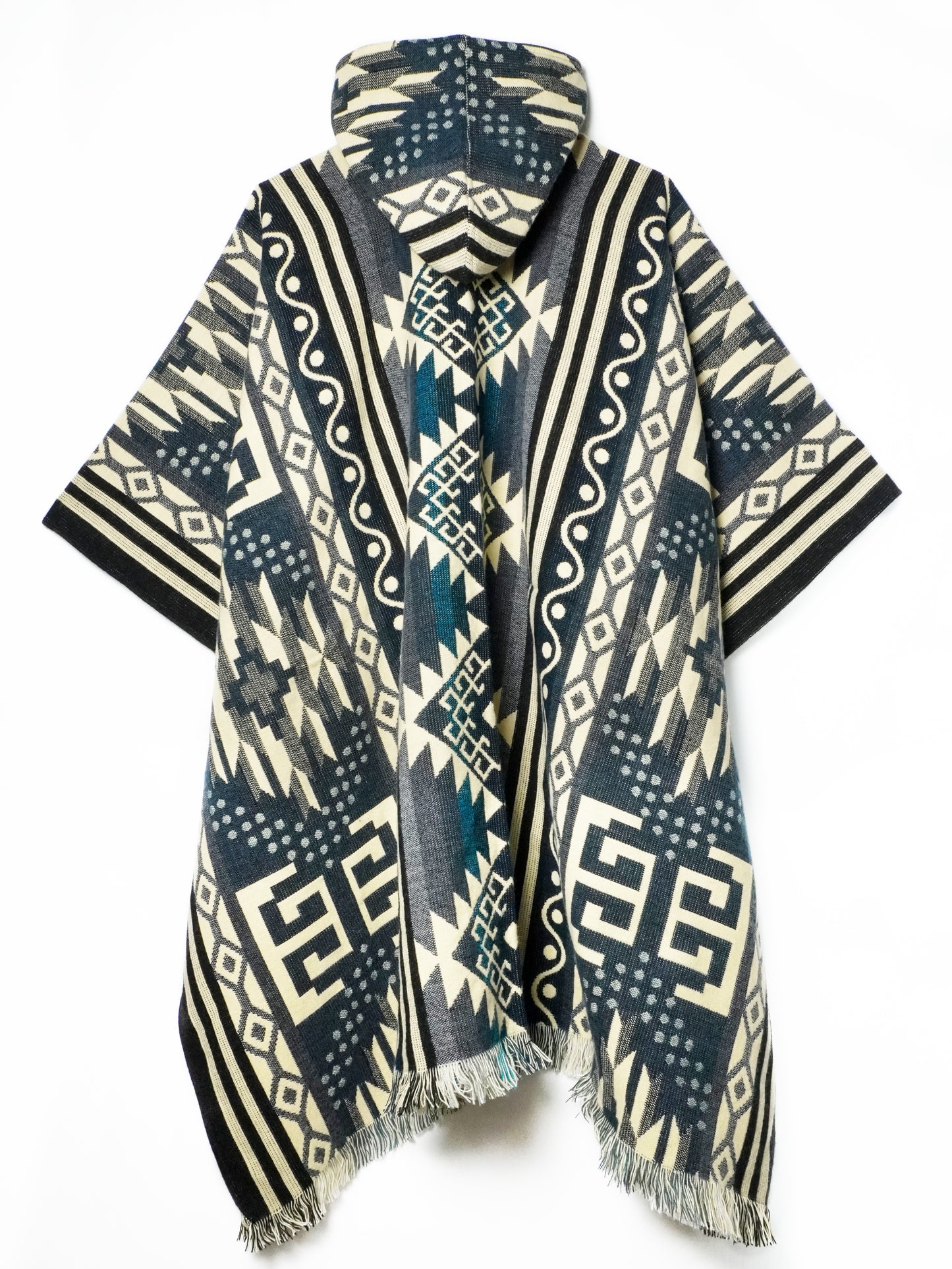 Poncho Etnico Artigianale Tradizione Andina - Geometrico