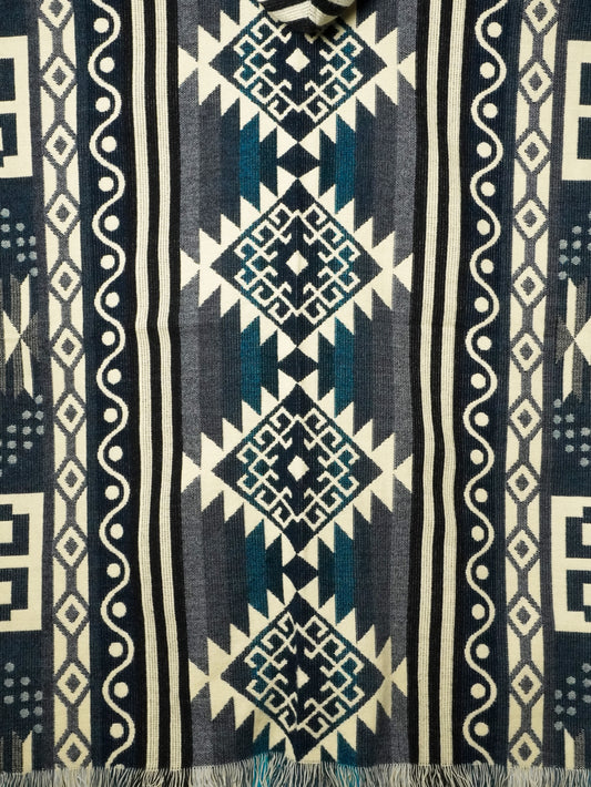 Poncho Etnico Artigianale Tradizione Andina - Geometrico