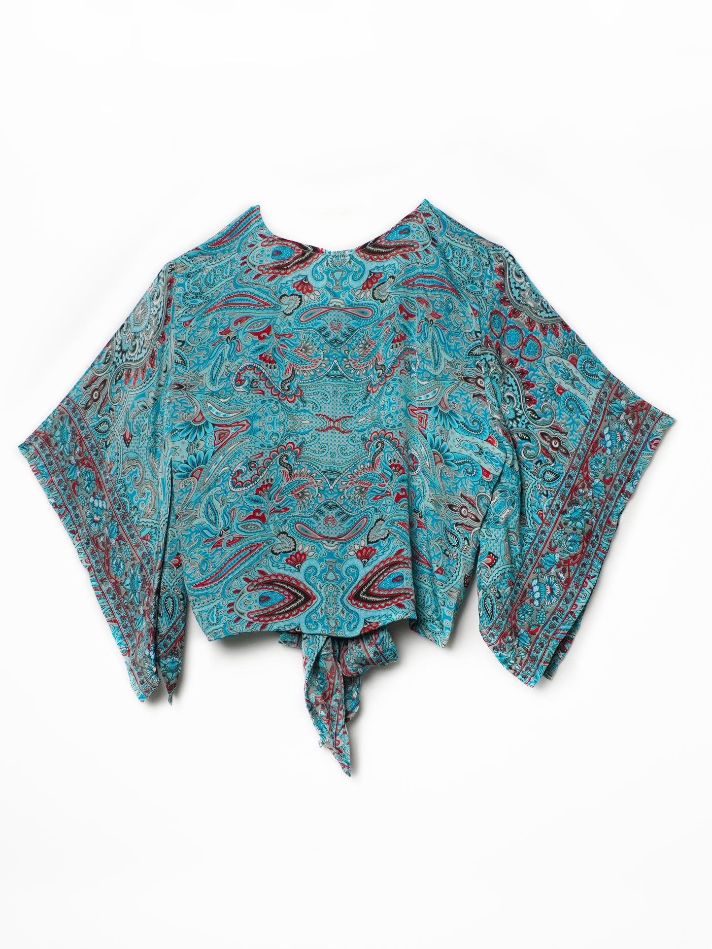 Top Incrociato Paisley Turchese