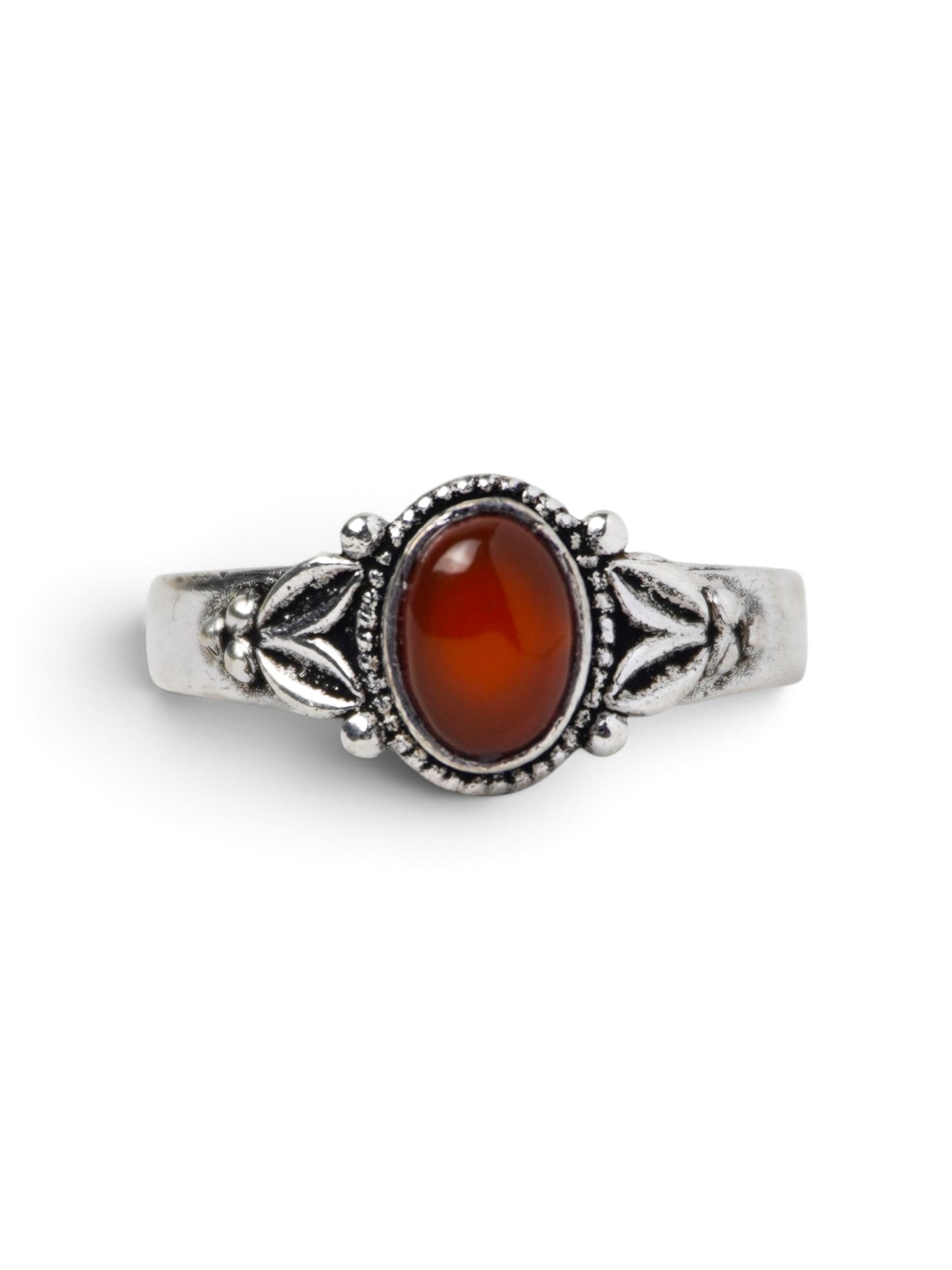 Anello Placcato Argento con Corniola