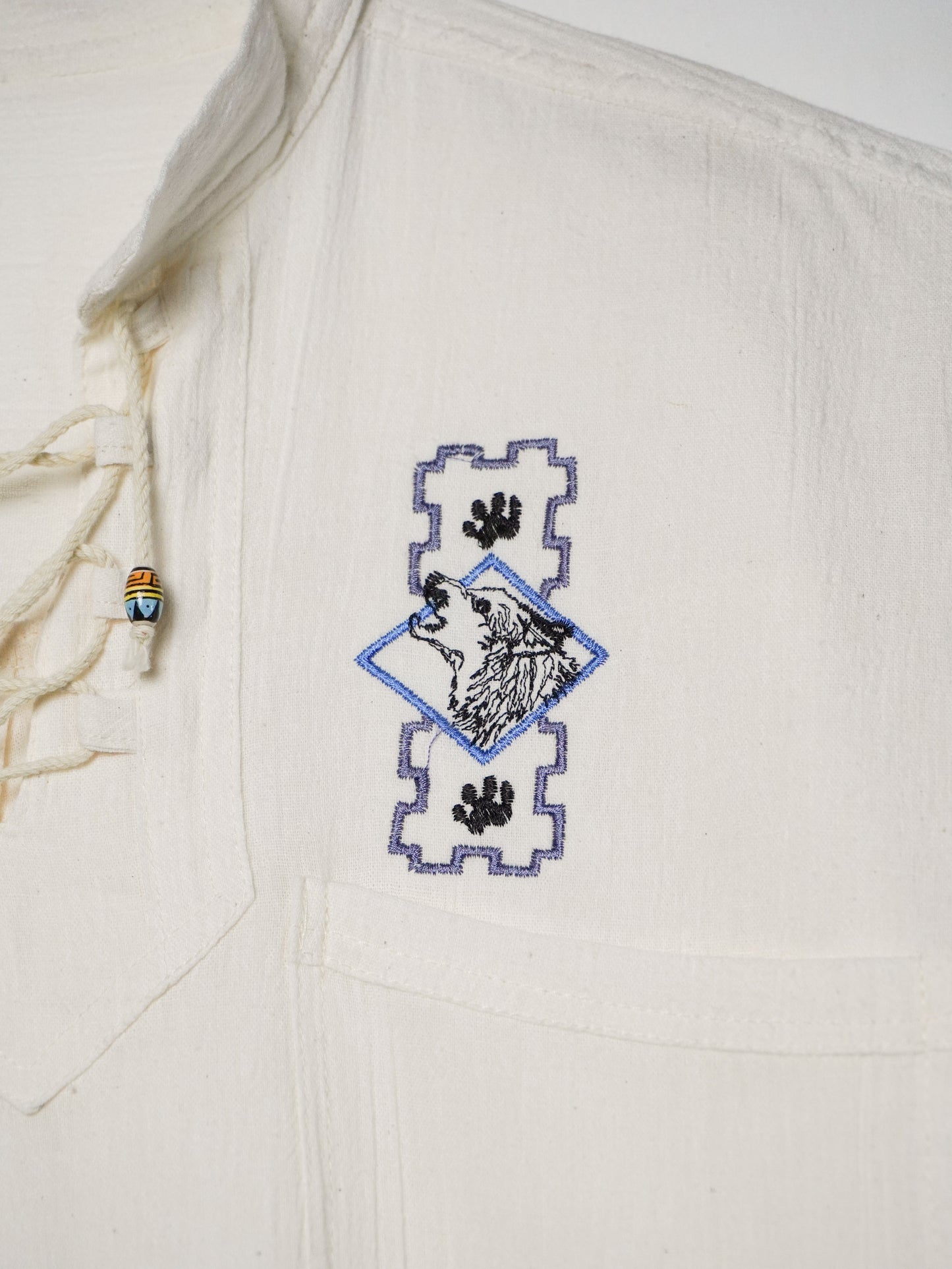 Camicia Ecuadoriana con Ricamo Artigianale