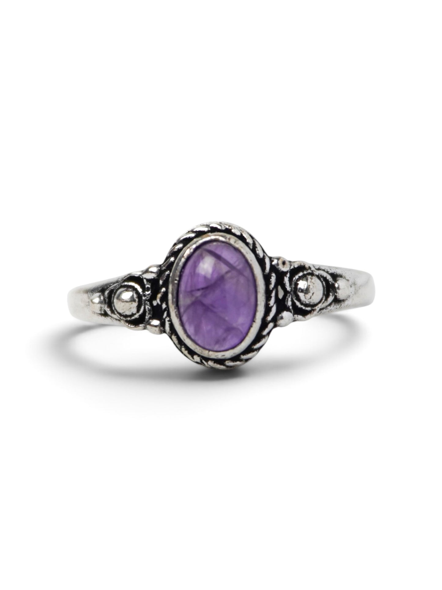 Anello Placcato Argento con Ametista