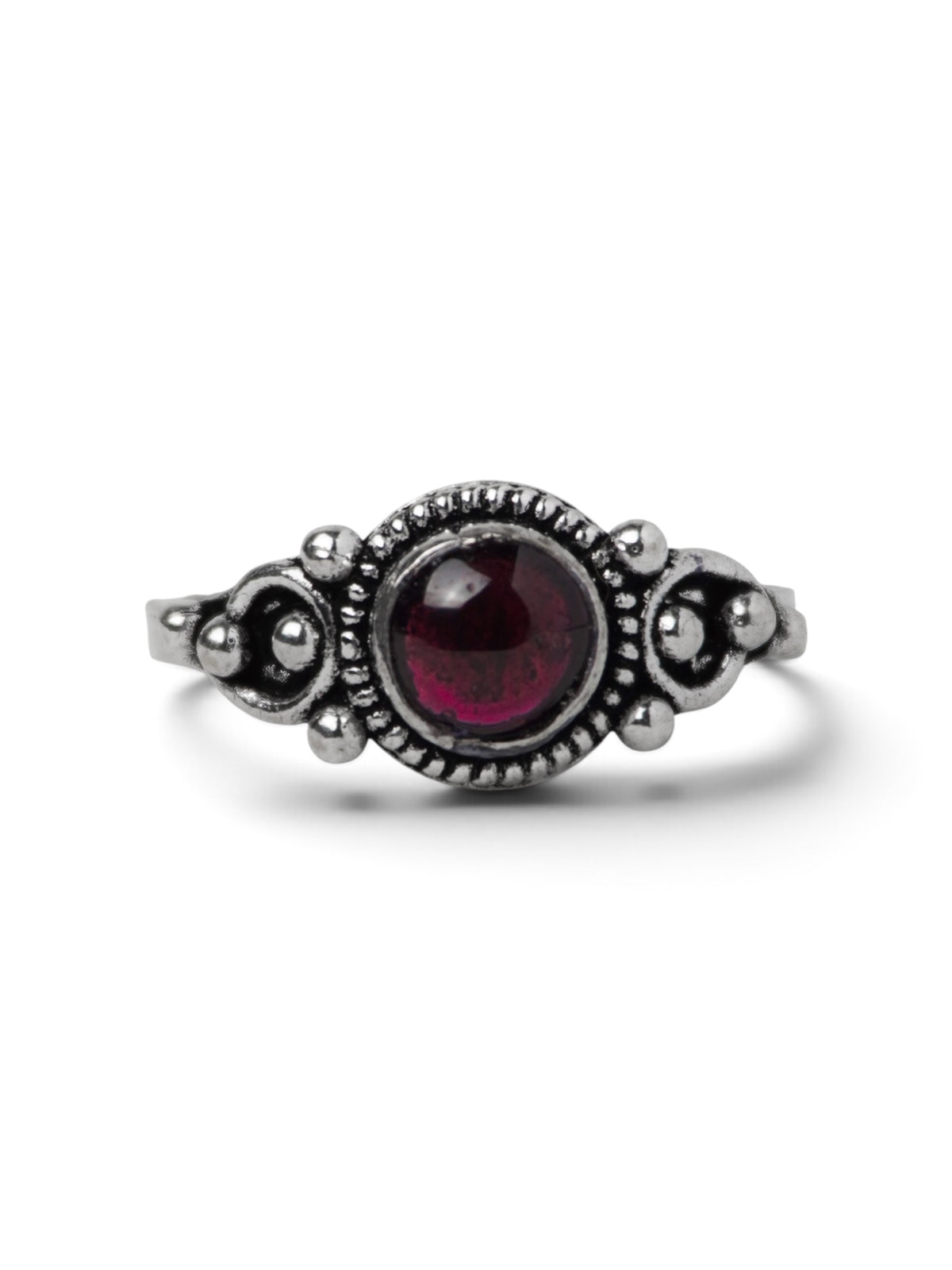 Anello Placcato Argento con Granato