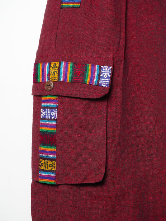 Short Cargo Nepalese con Fasce Etniche | Pezzo Unico