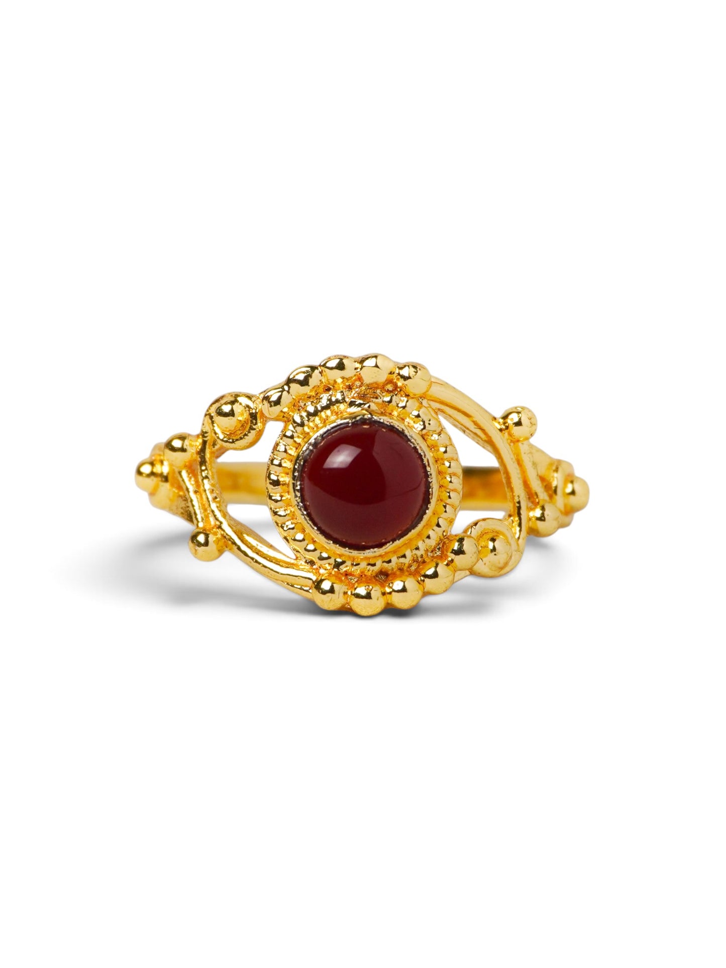 Anello Placcato Argento con Corniola