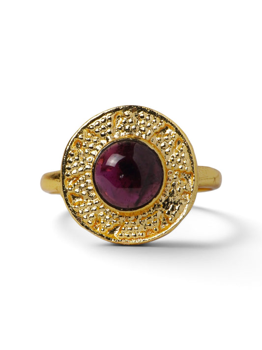 Anello Placcato Argento con Granato