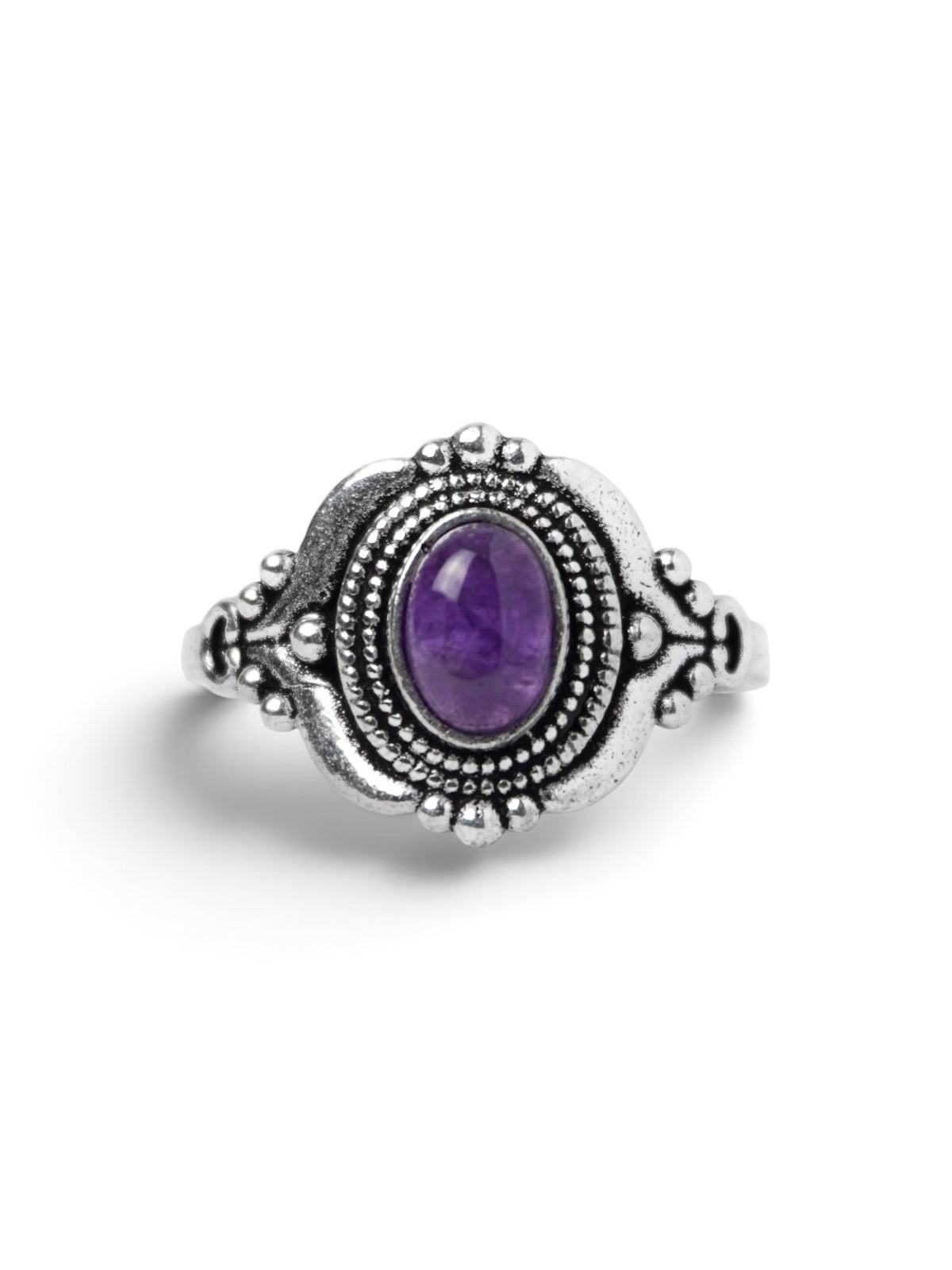 Anello Placcato Argento con Ametista