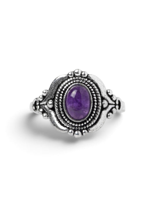 Anello Placcato Argento con Ametista