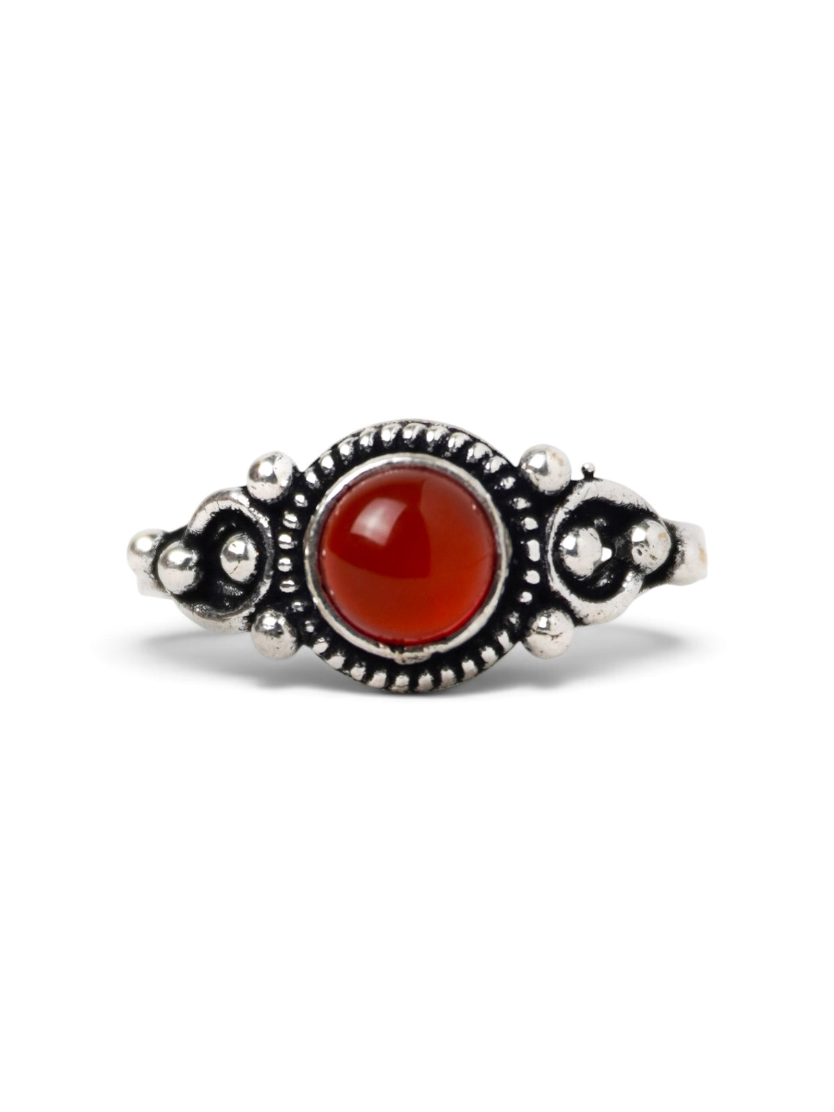 Anello Placcato Argento con Corniola