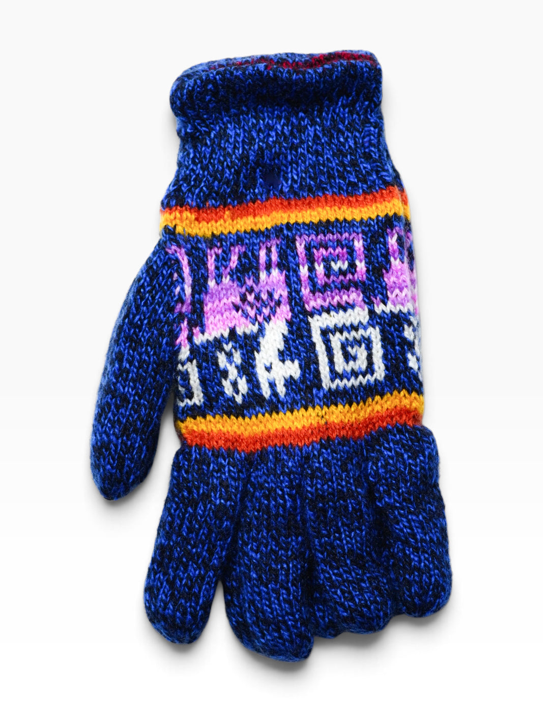 Guanti artigianali ecuadoriani in lana di alpaca – Fantasia andina multicolore