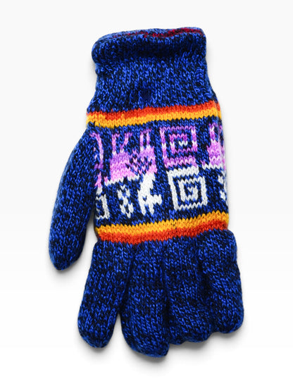 Guanti artigianali ecuadoriani in lana di alpaca – Fantasia andina multicolore