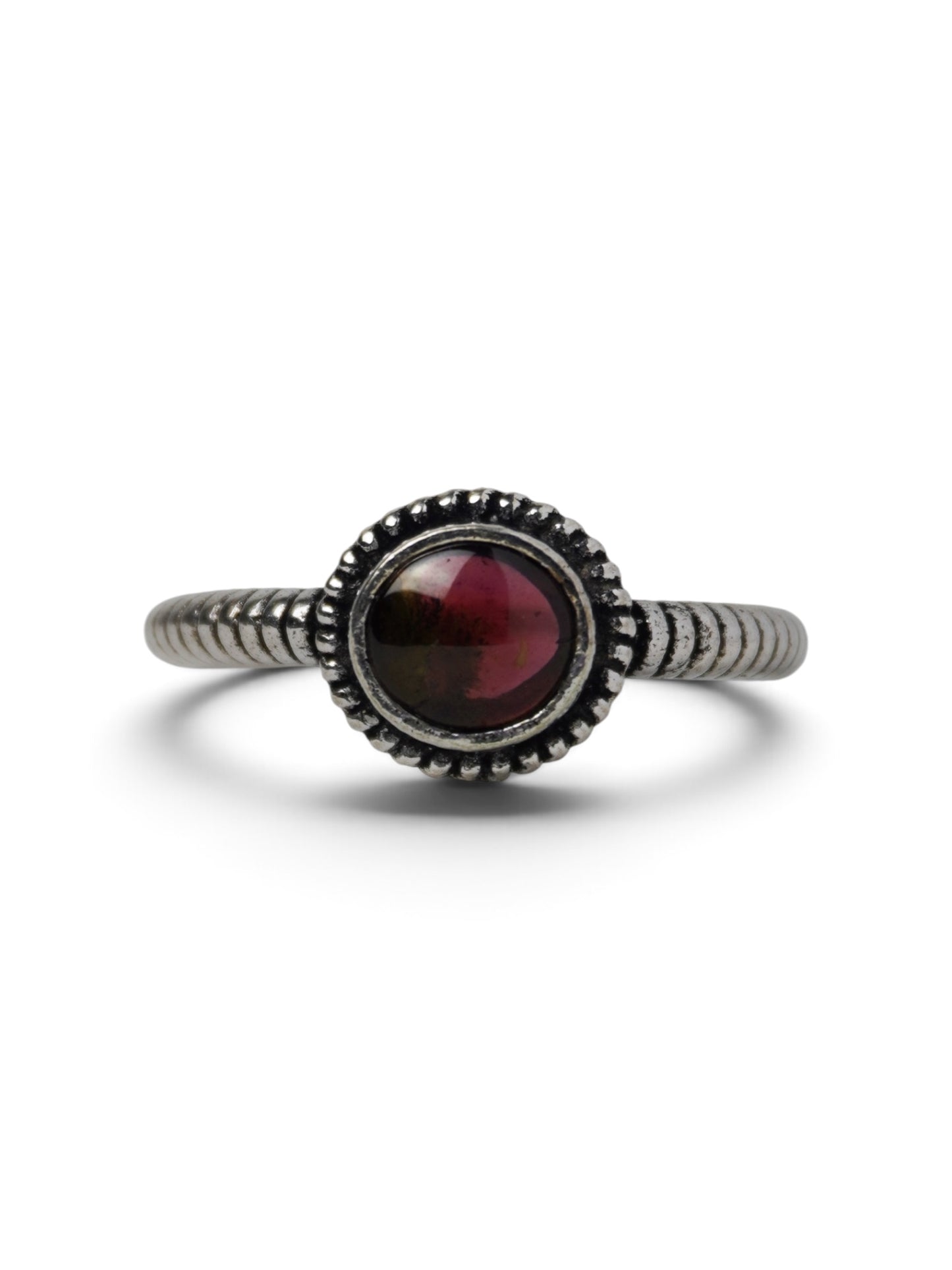 Anello Placcato Argento con Granato