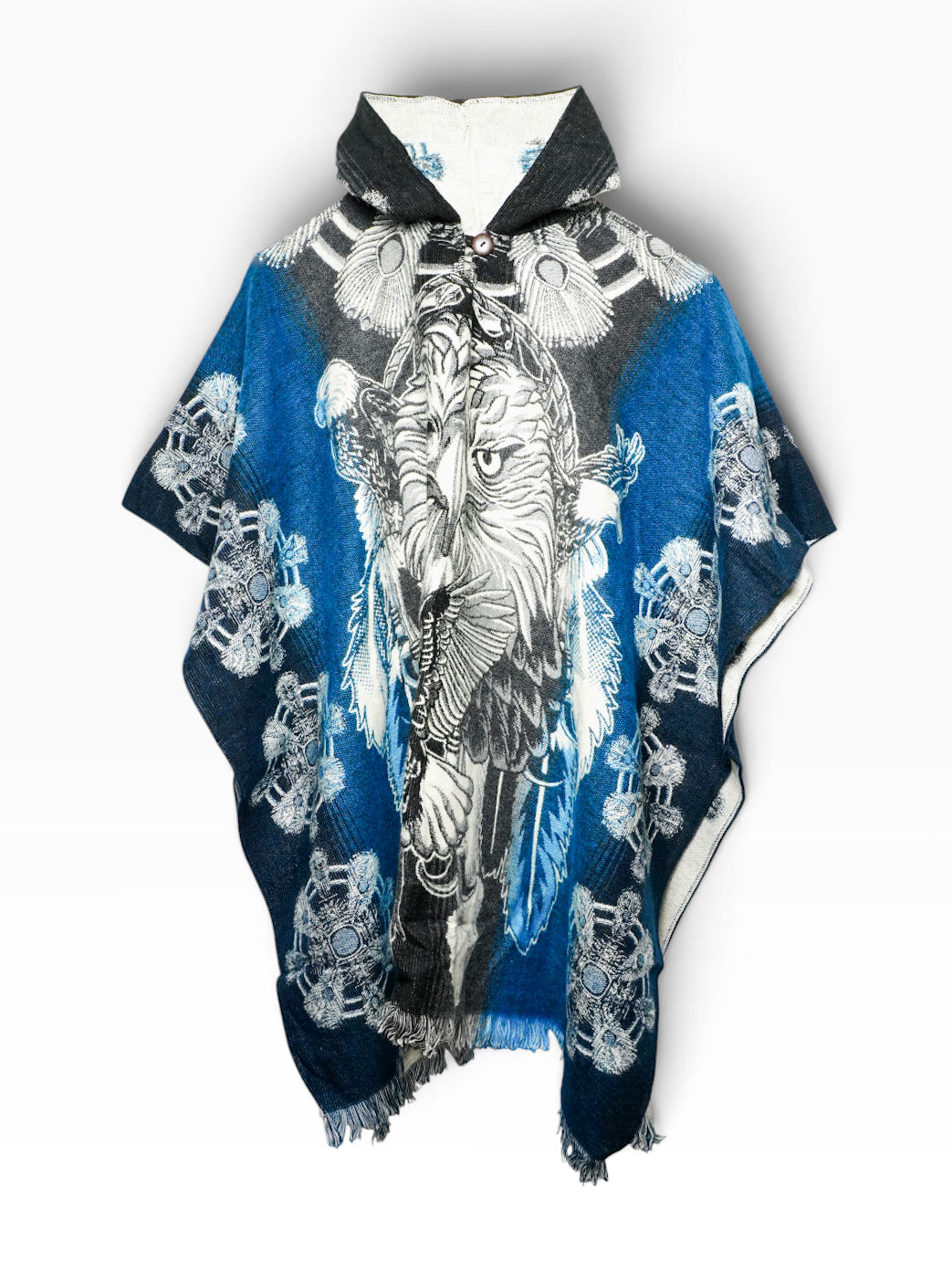 Poncho acquila blu