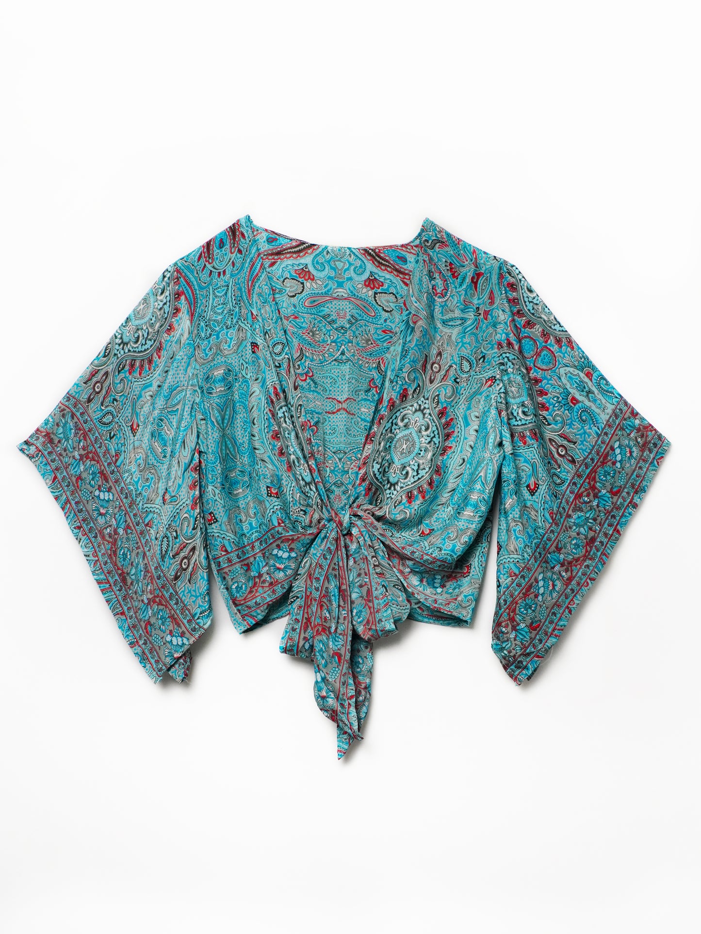 Top Incrociato Paisley Turchese