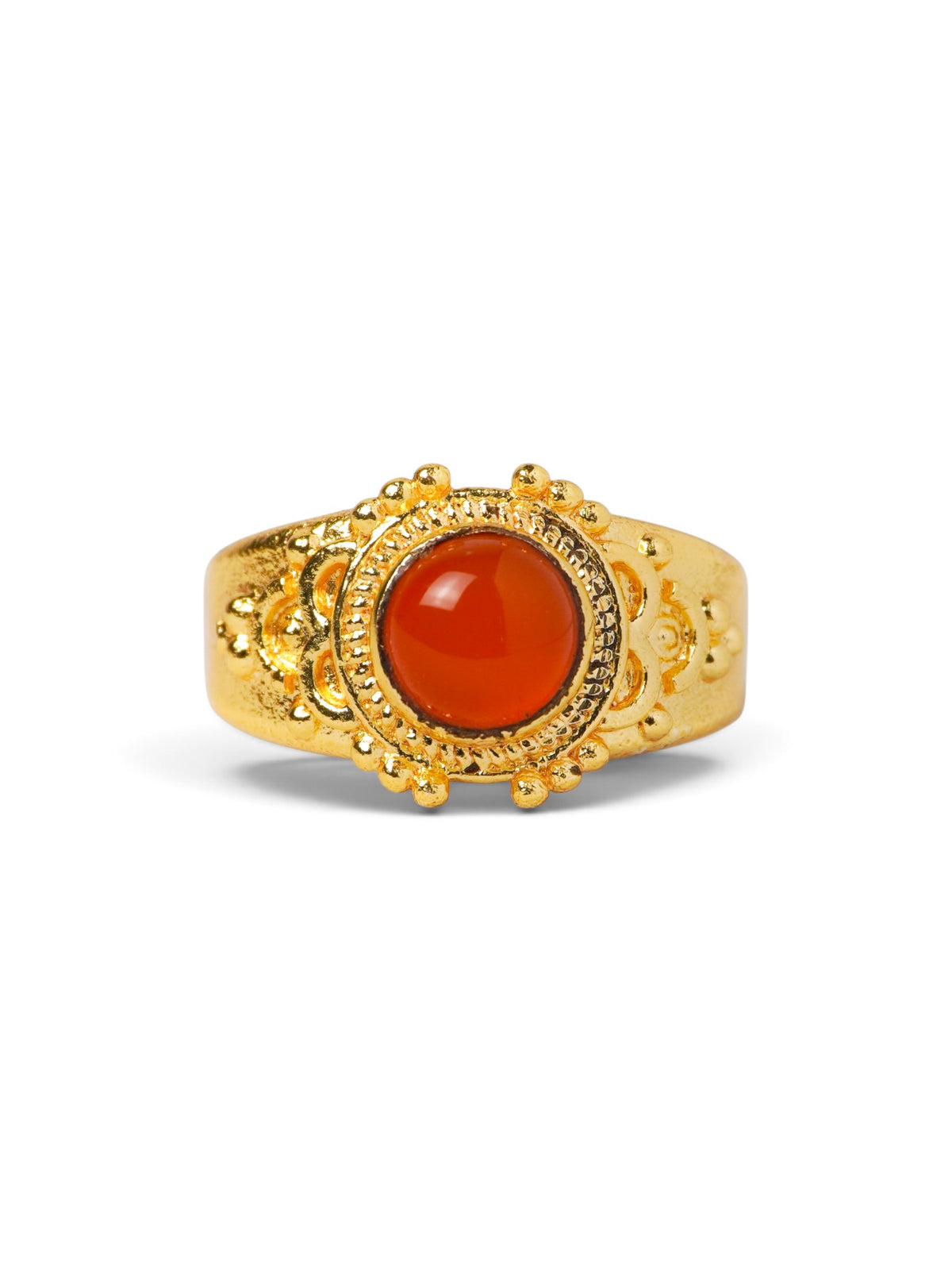 Anello Placcato Argento con Corniola