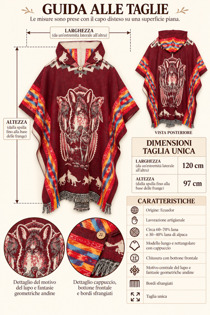 Poncho artigianale andino – Spirito del Lupo