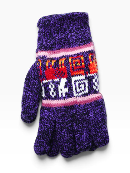 Guanti artigianali ecuadoriani in lana di alpaca – Fantasia andina multicolore