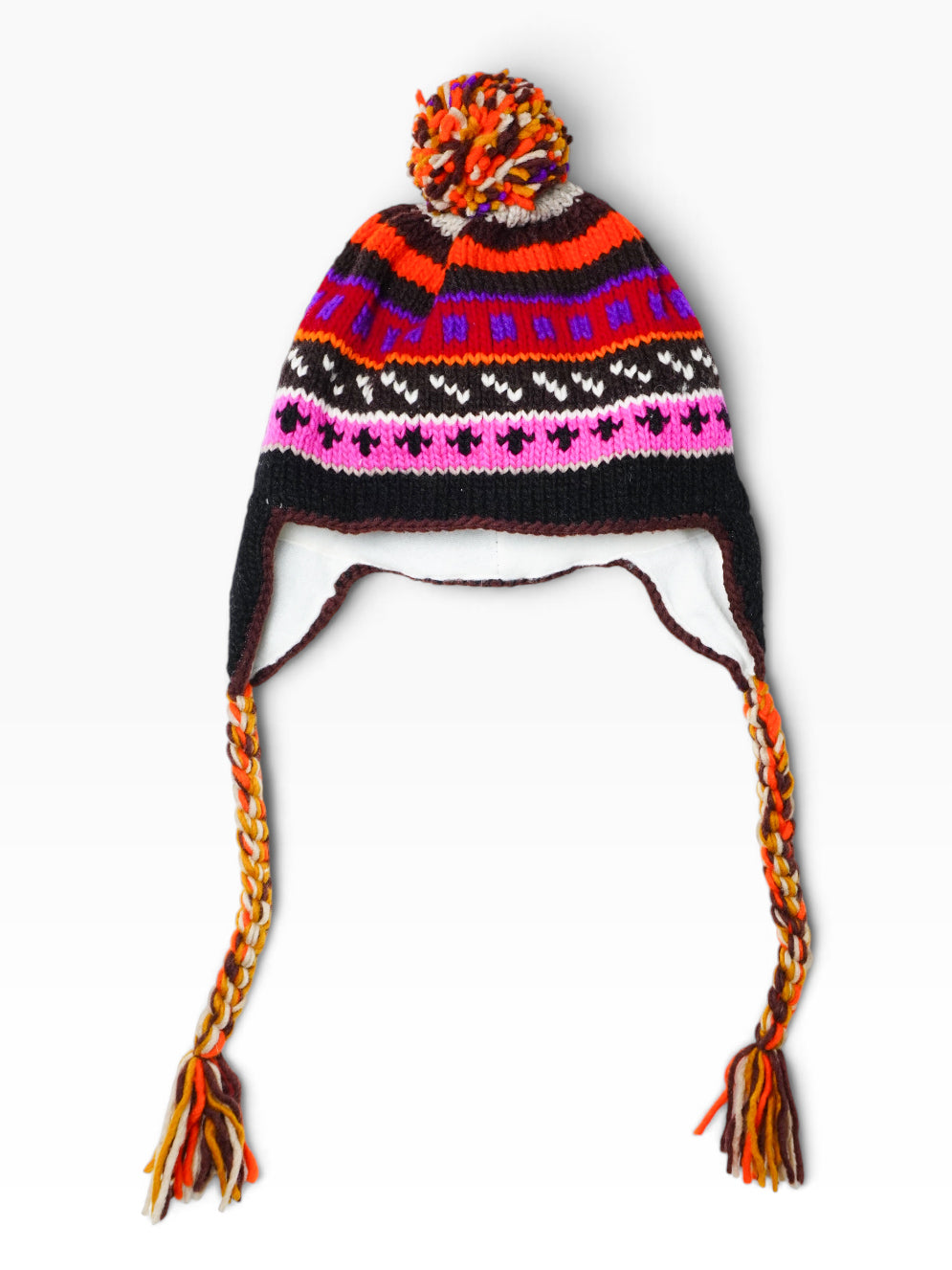 Berretto artigianale ecuadoriano in lana – Pompon Colorato