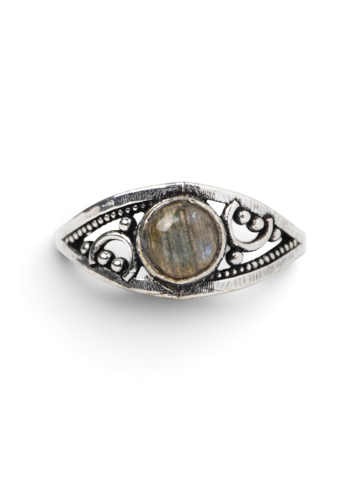 Anello Placcato Argento con Labradorite