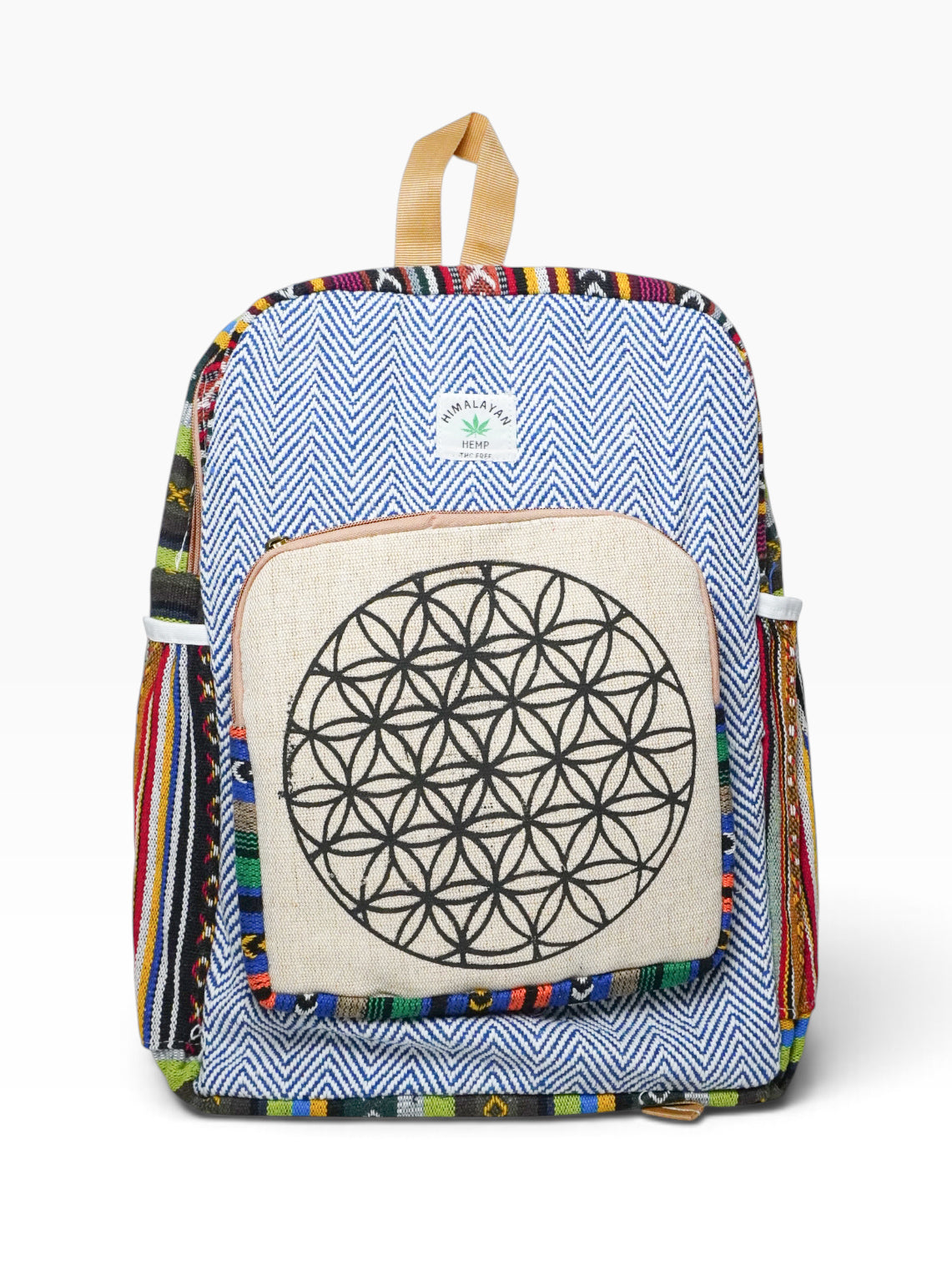 Zaino artigianale indiano in fibra di canapa - Flower of Life