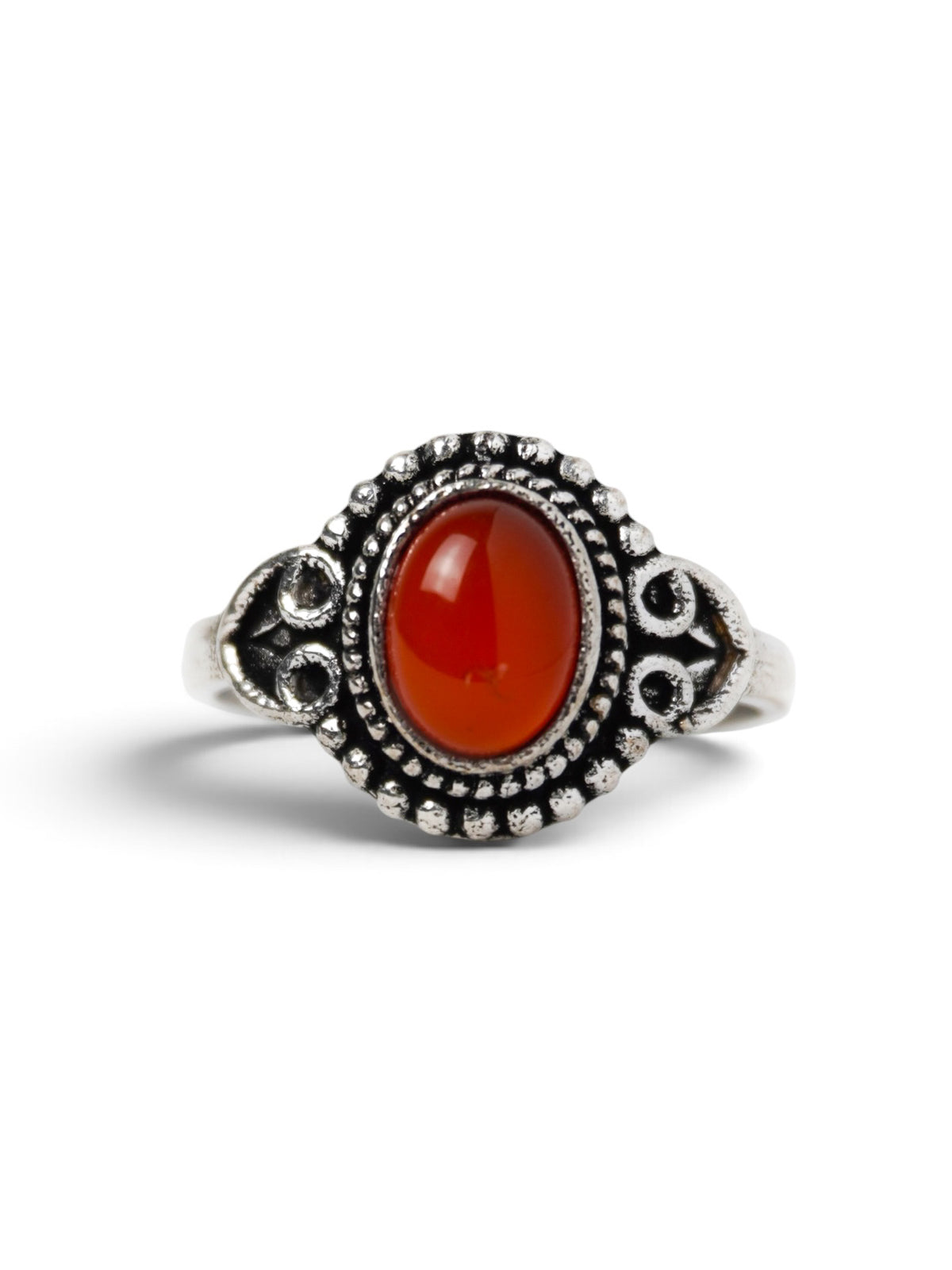 Anello Placcato Argento con Corniola