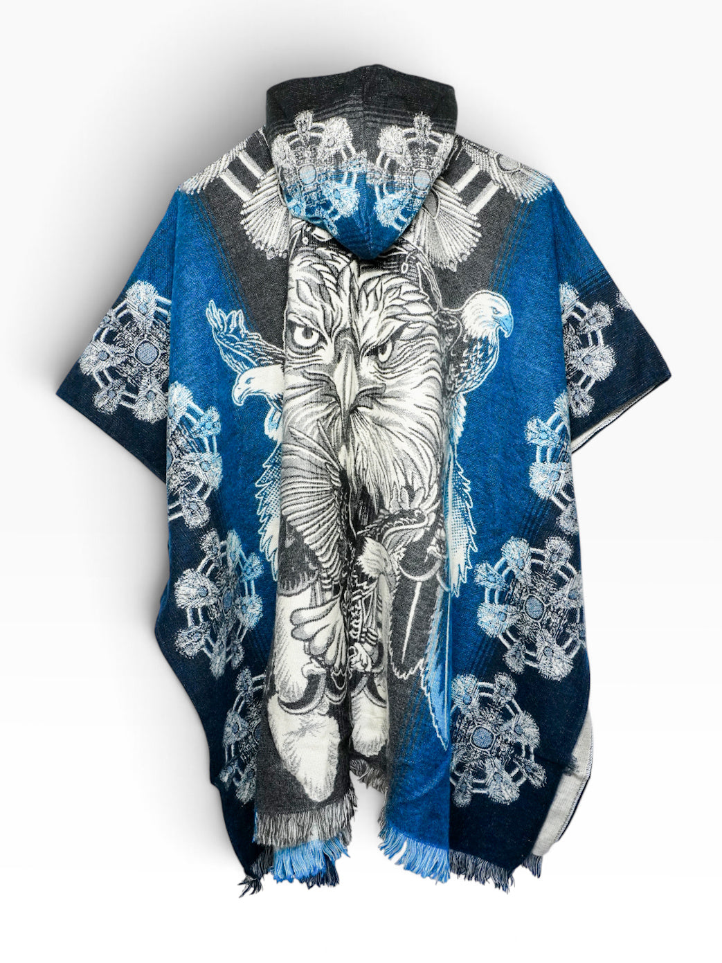 Poncho acquila blu