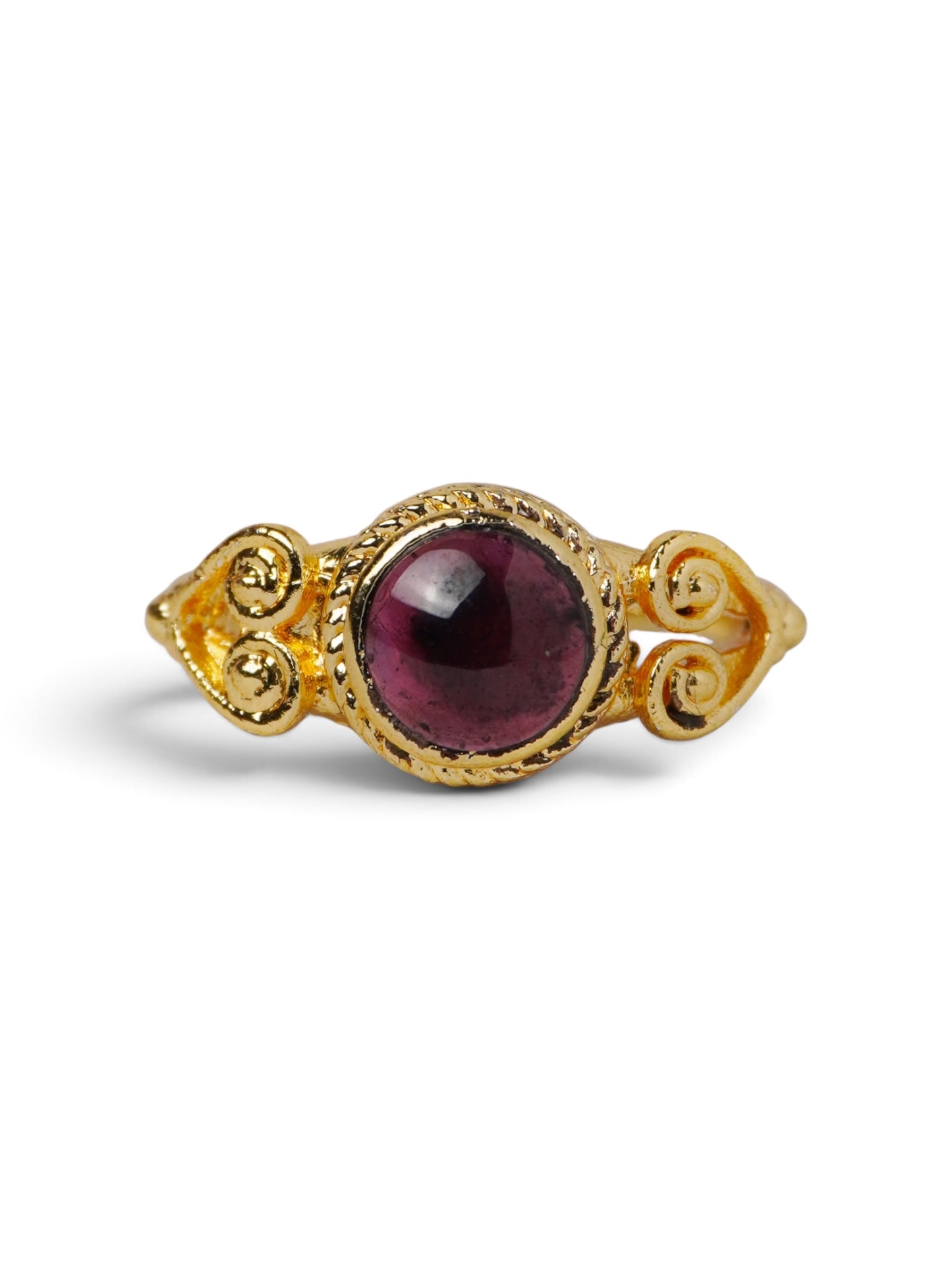 Anello Placcato Argento con Granato