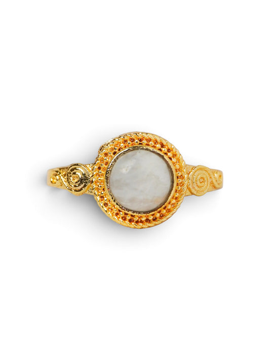 Anello Placcato Argento con Pietra di Luna