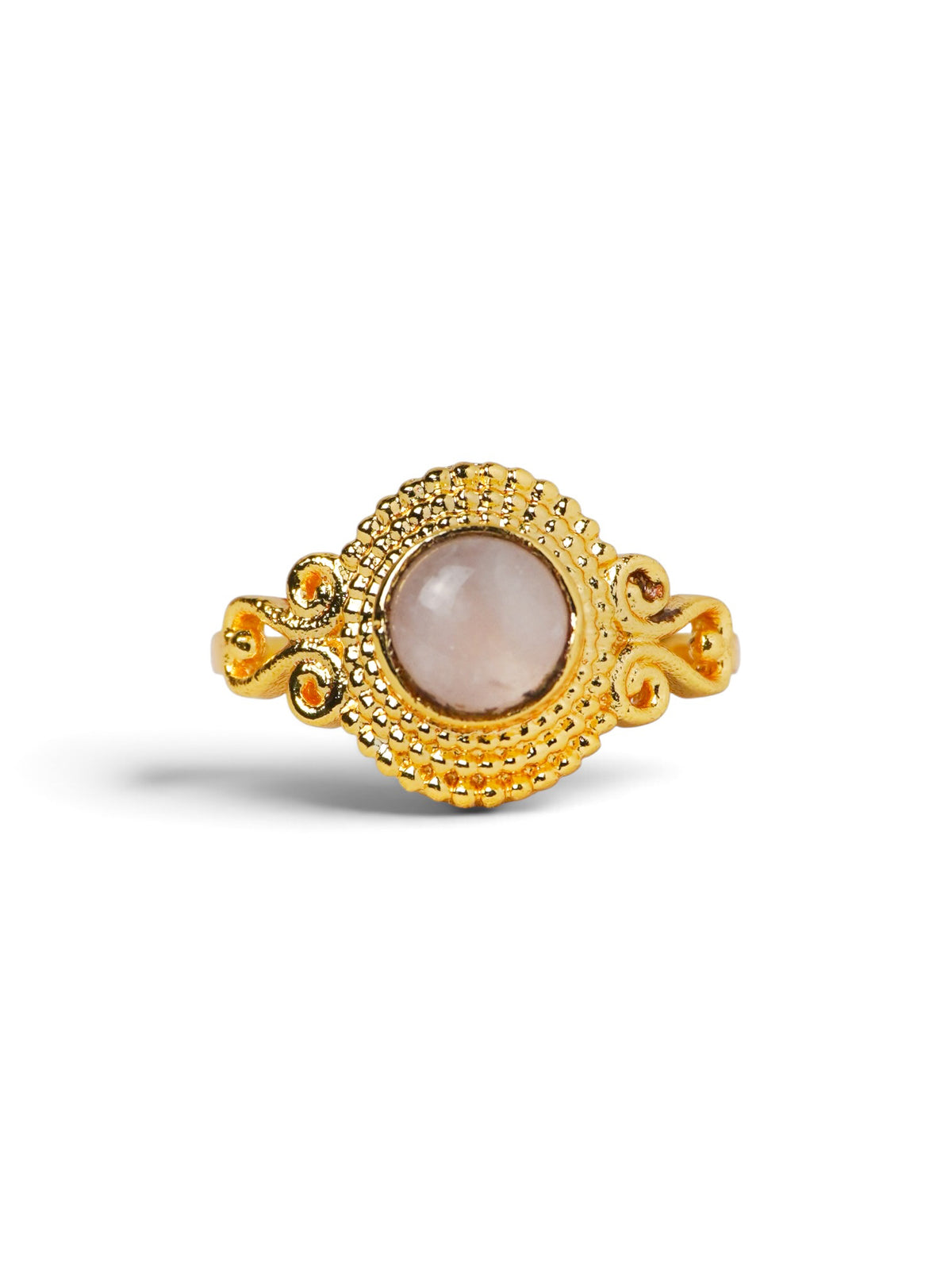 Anello Placcato Argento con Quarzo Rosa