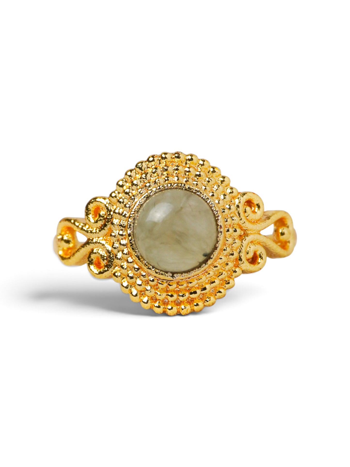 Anello Placcato Argento con Quarzo Rutilato