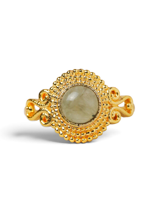 Anello Placcato Argento con Quarzo Rutilato
