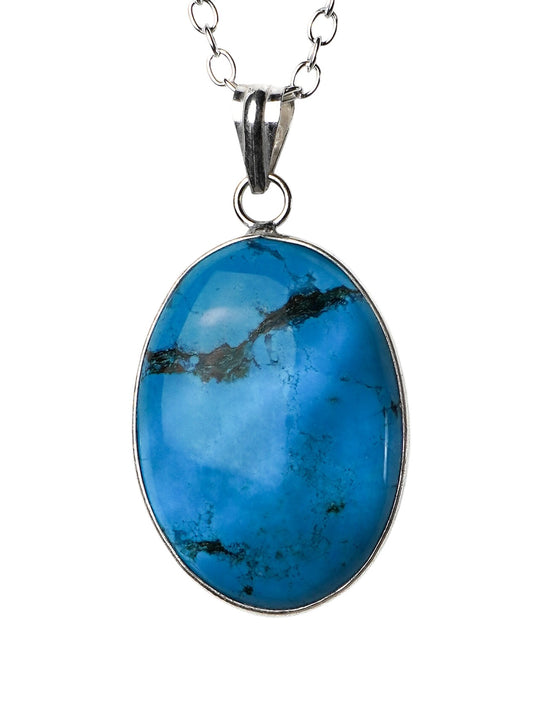 Collana Placcata Argento con Turchese Naturale