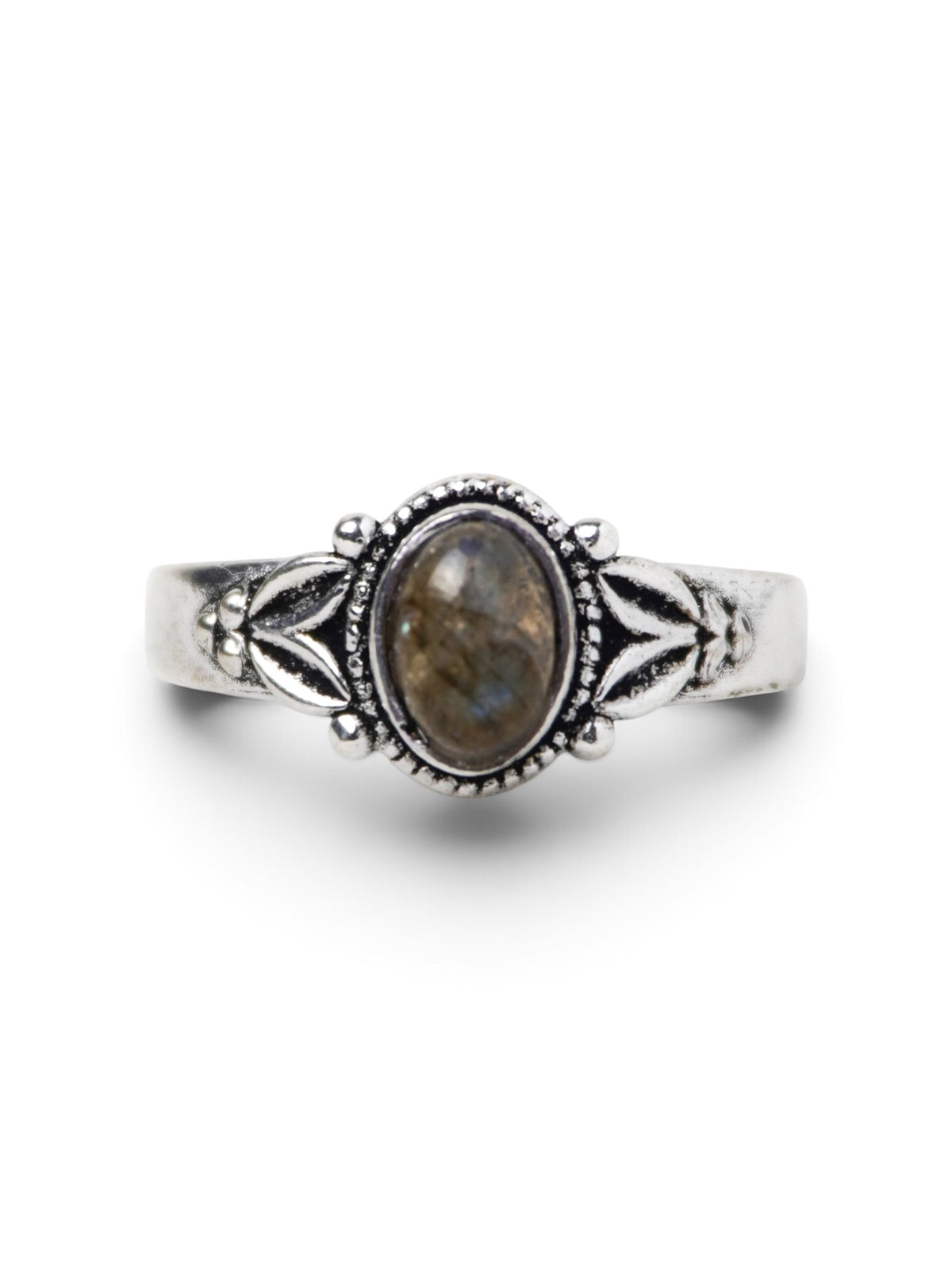 Anello Placcato Argento con Labradorite