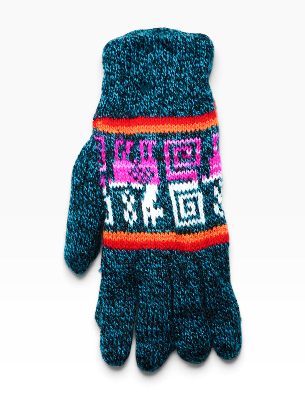 Guanti artigianali ecuadoriani in lana di alpaca – Fantasia andina multicolore