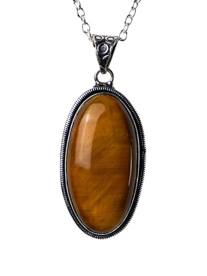 Collana Placcata Argento con Occhio di Tigre Naturale