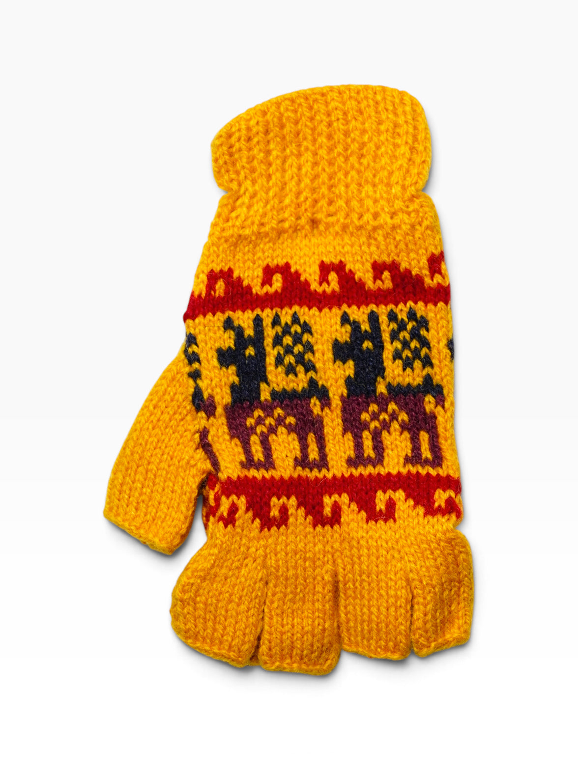 Guanti artigianali in lana di alpaca a mezzo dito