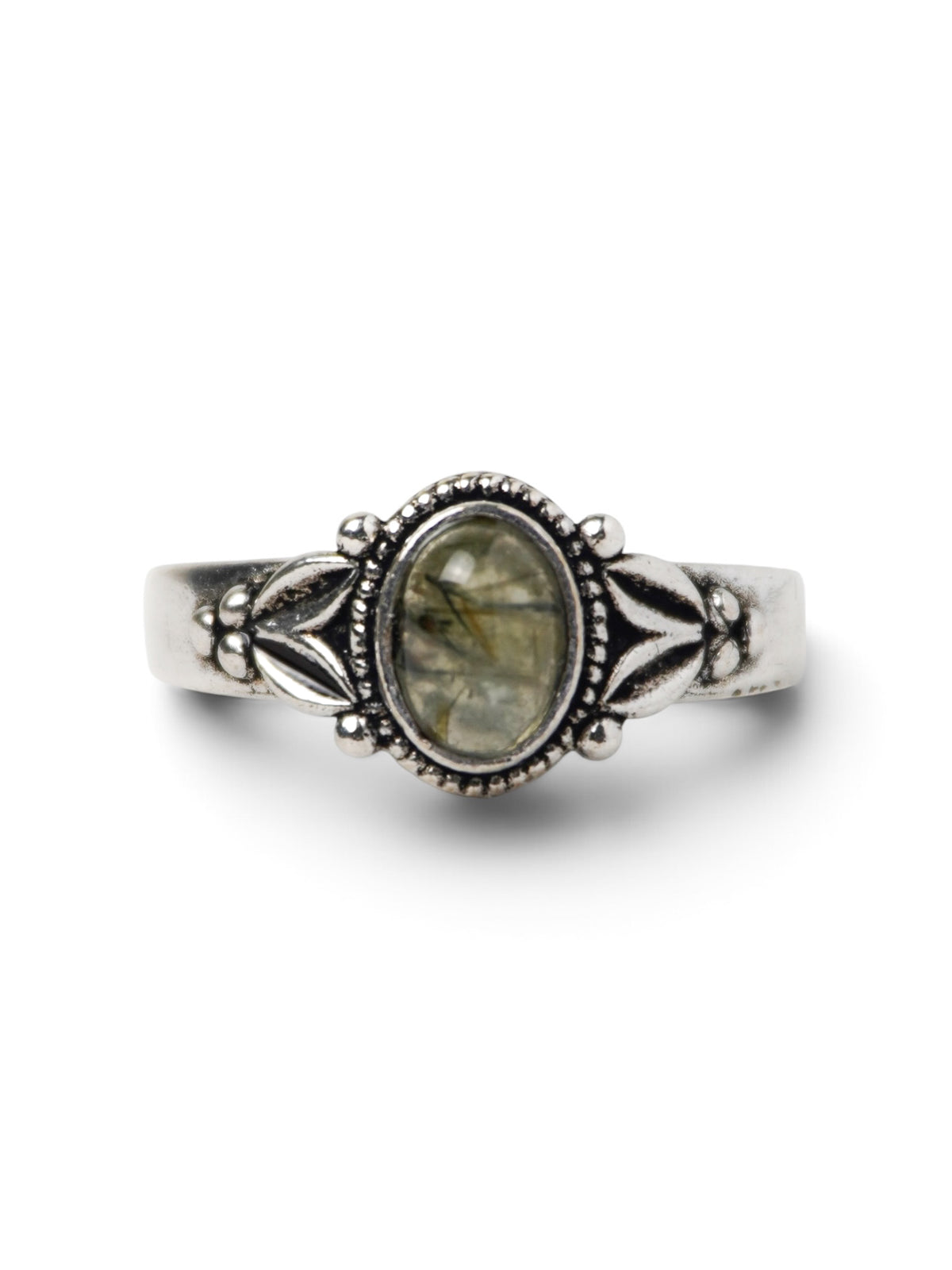 Anello Placcato Argento con Quarzo Rutilato