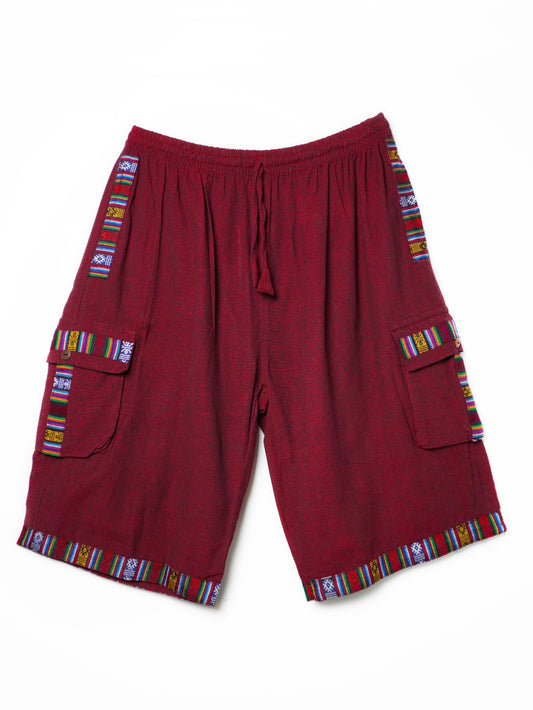 Short Cargo Nepalese con Fasce Etniche | Pezzo Unico