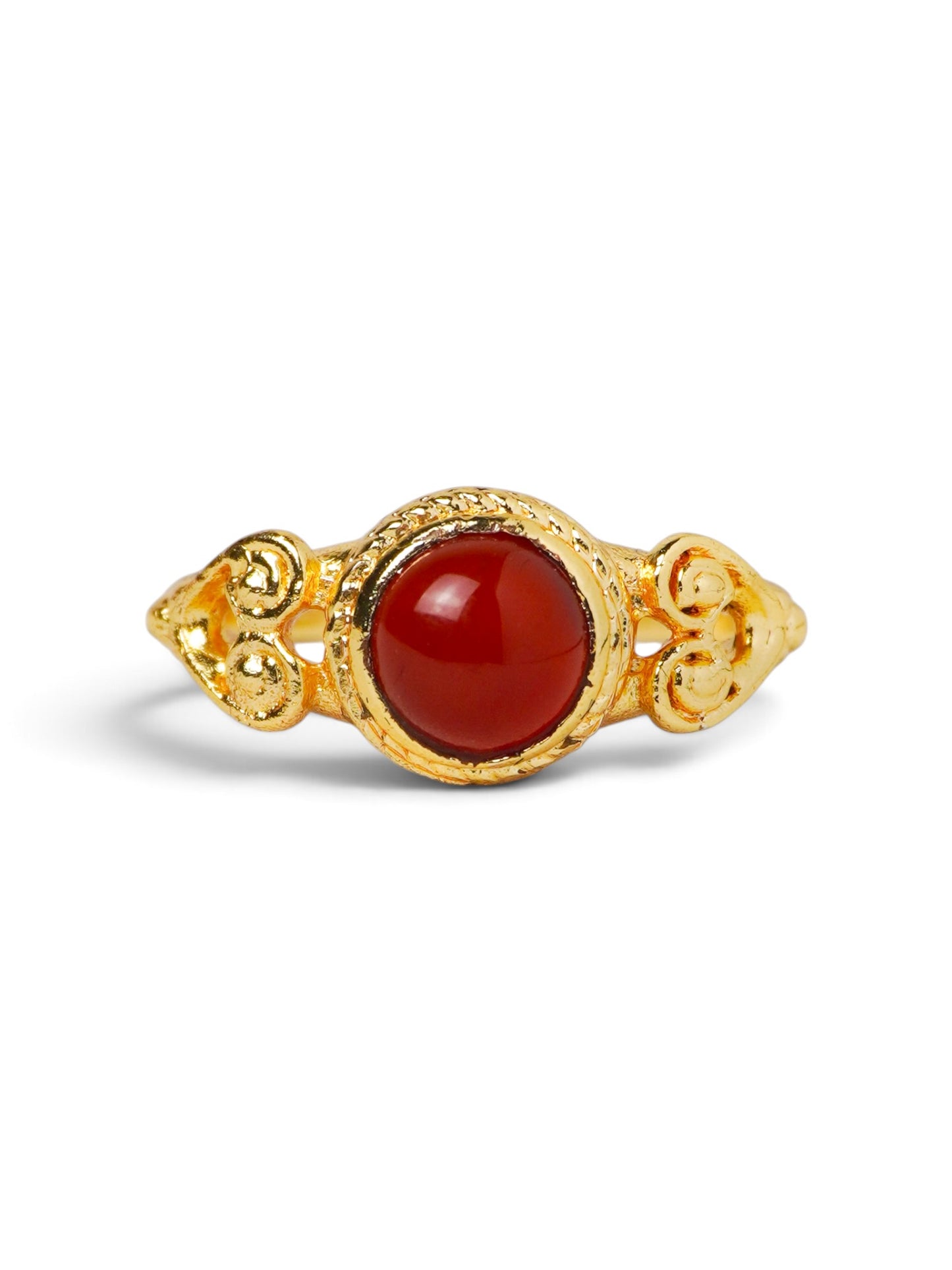 Anello Placcato Argento con Corniola